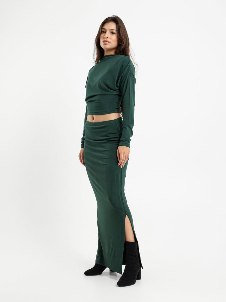 Ruched Maxi Skirt