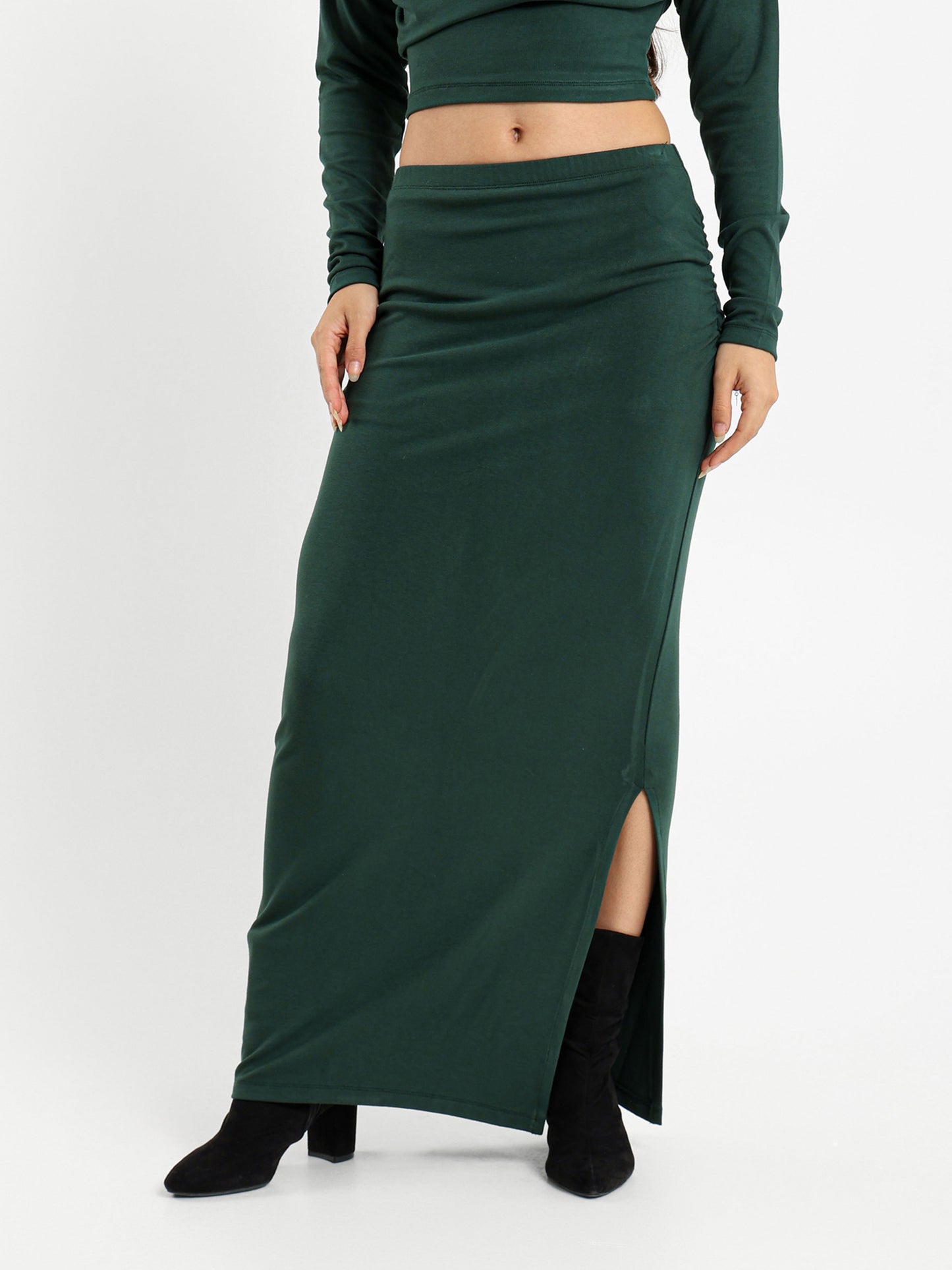 Ruched Maxi Skirt