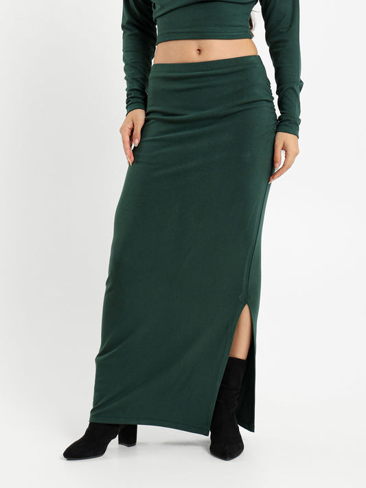 Ruched Maxi Skirt