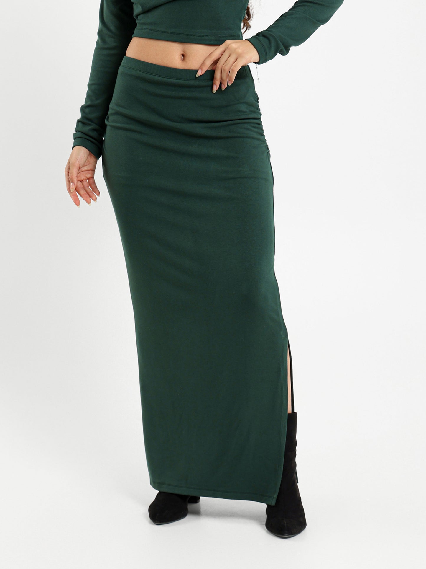 Ruched Maxi Skirt