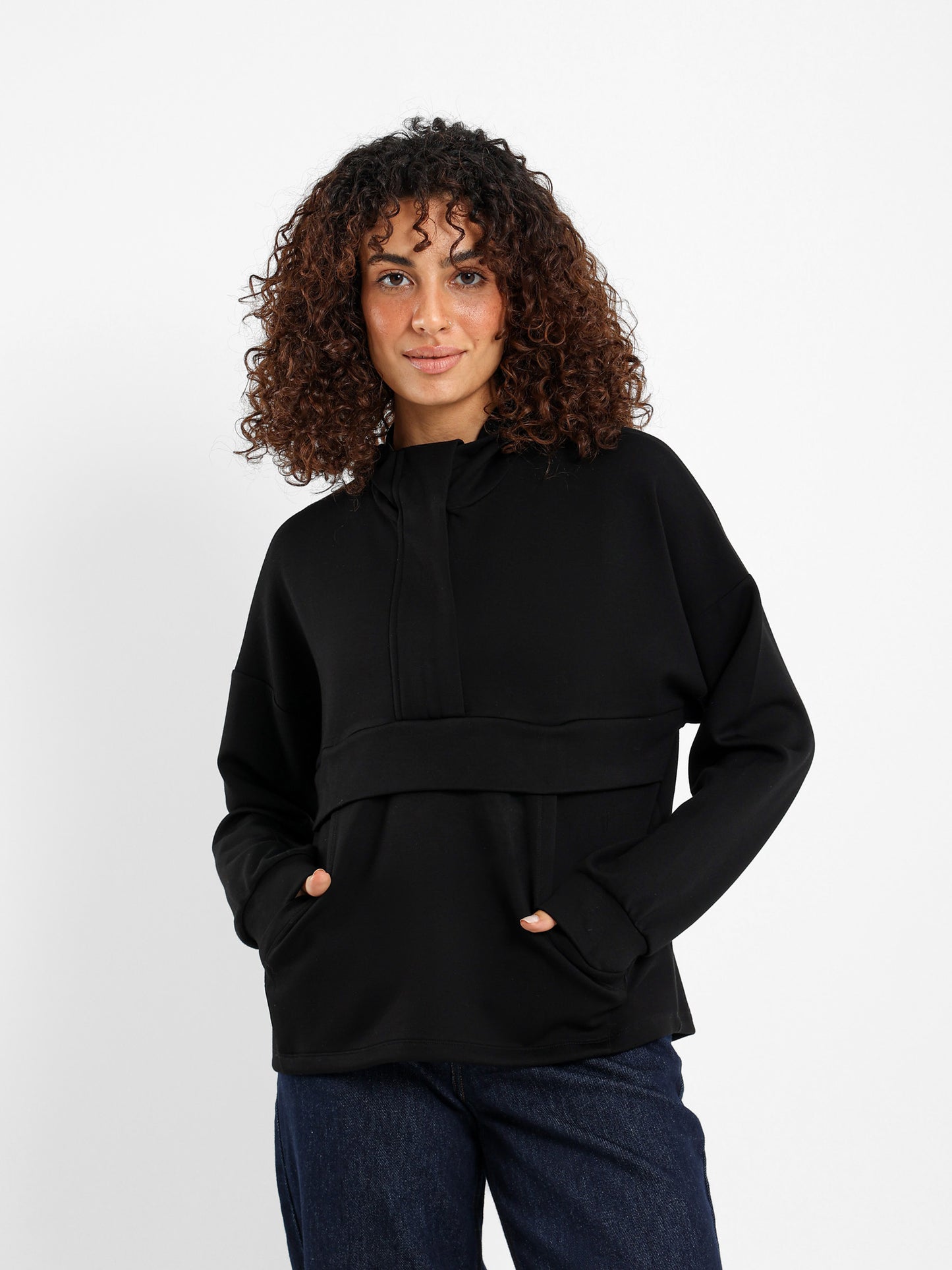 Quarter Zip High-Low Sweatshirt