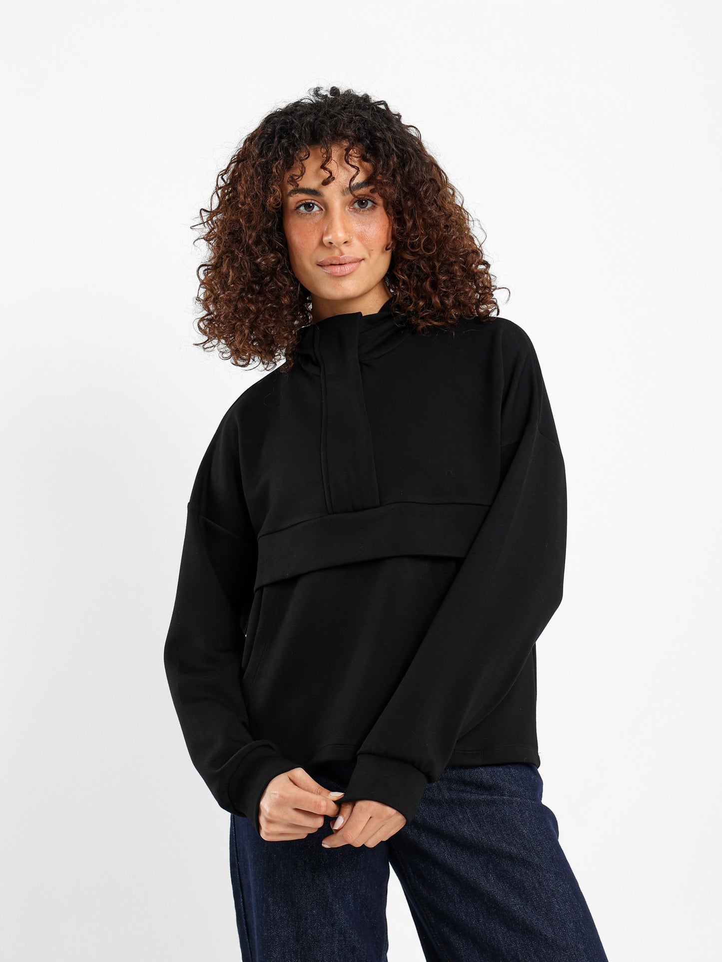 Quarter Zip High-Low Sweatshirt