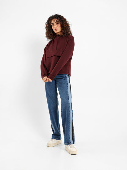 Quarter Zip High-Low Sweatshirt