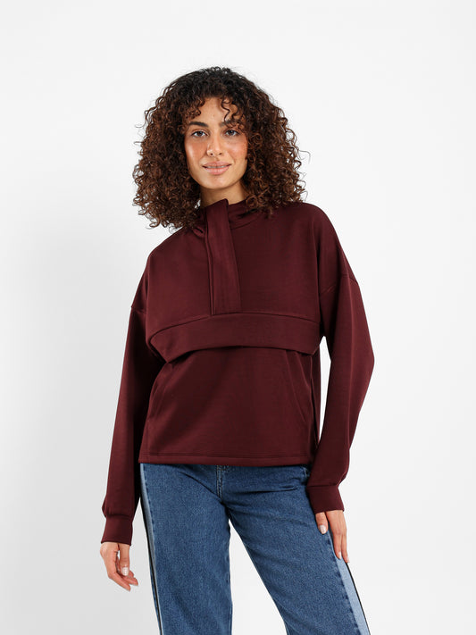 Quarter Zip High-Low Sweatshirt