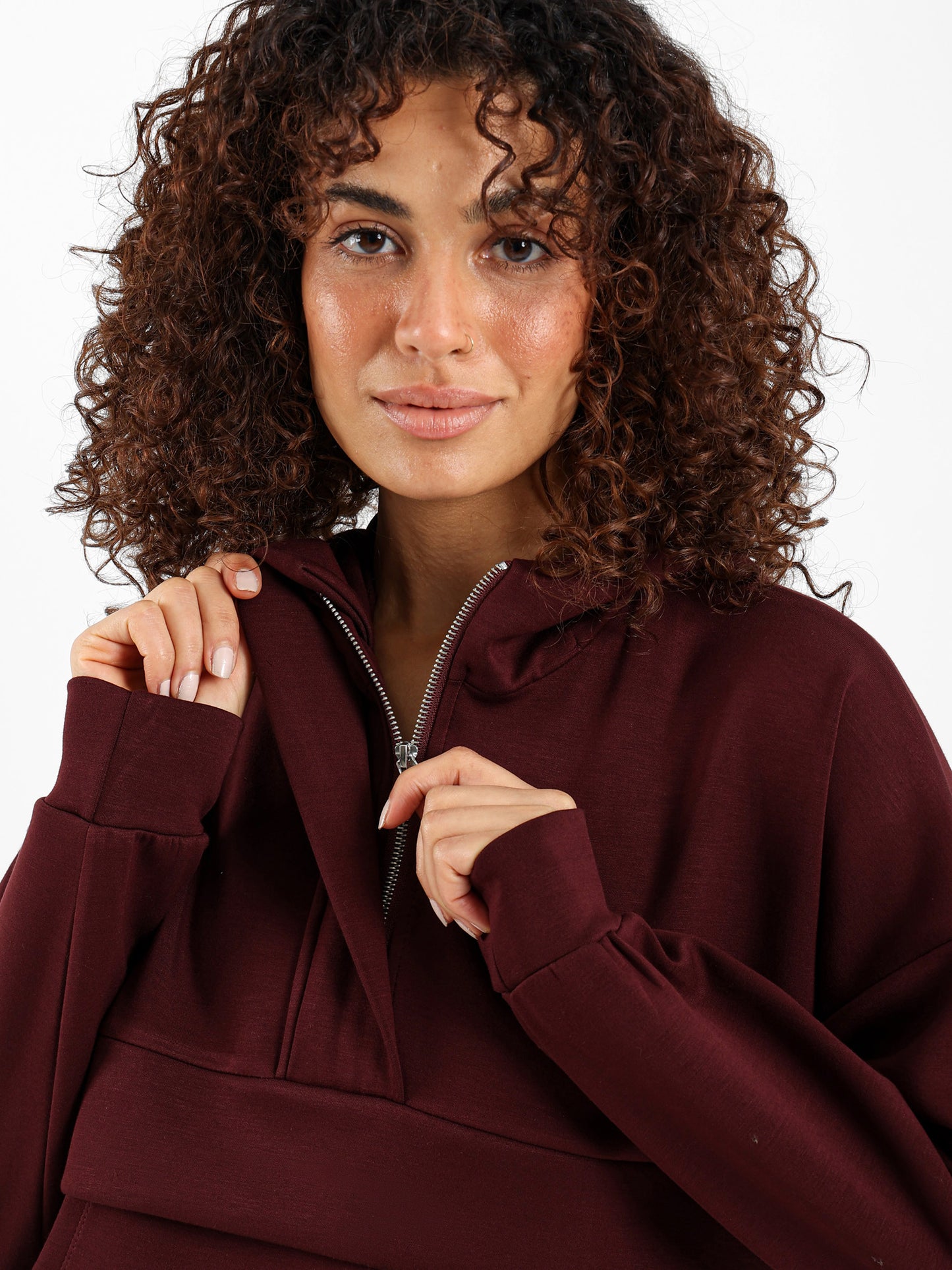Quarter Zip High-Low Sweatshirt