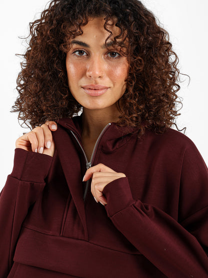 Quarter Zip High-Low Sweatshirt