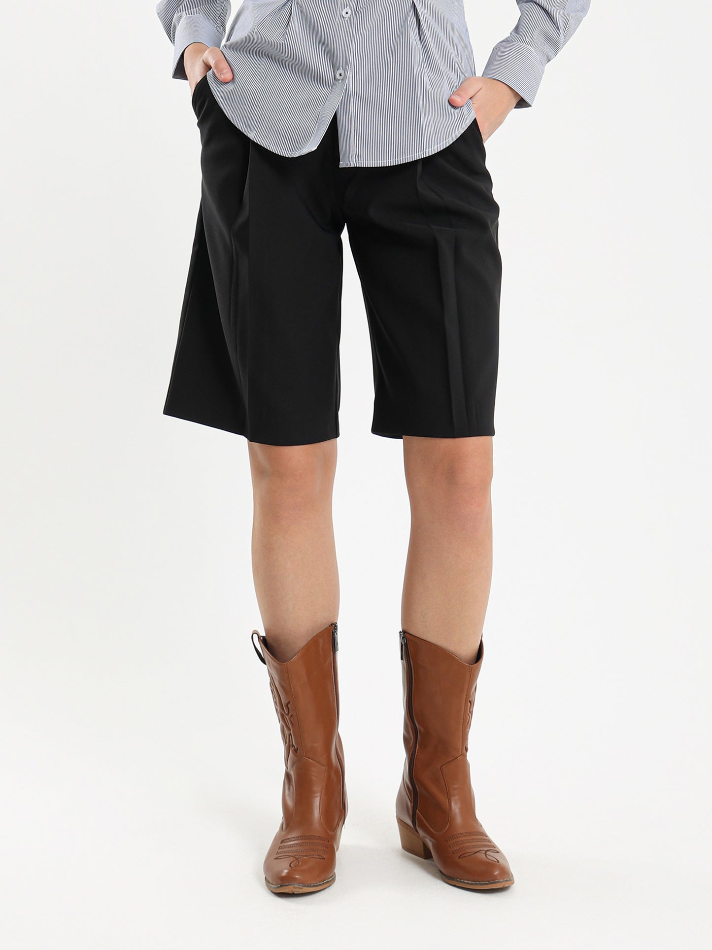 Front Pleated Shorts