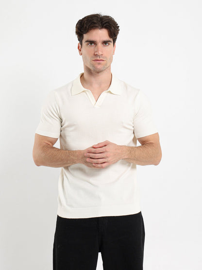 V-Placket Short Sleeve Polo Shirt