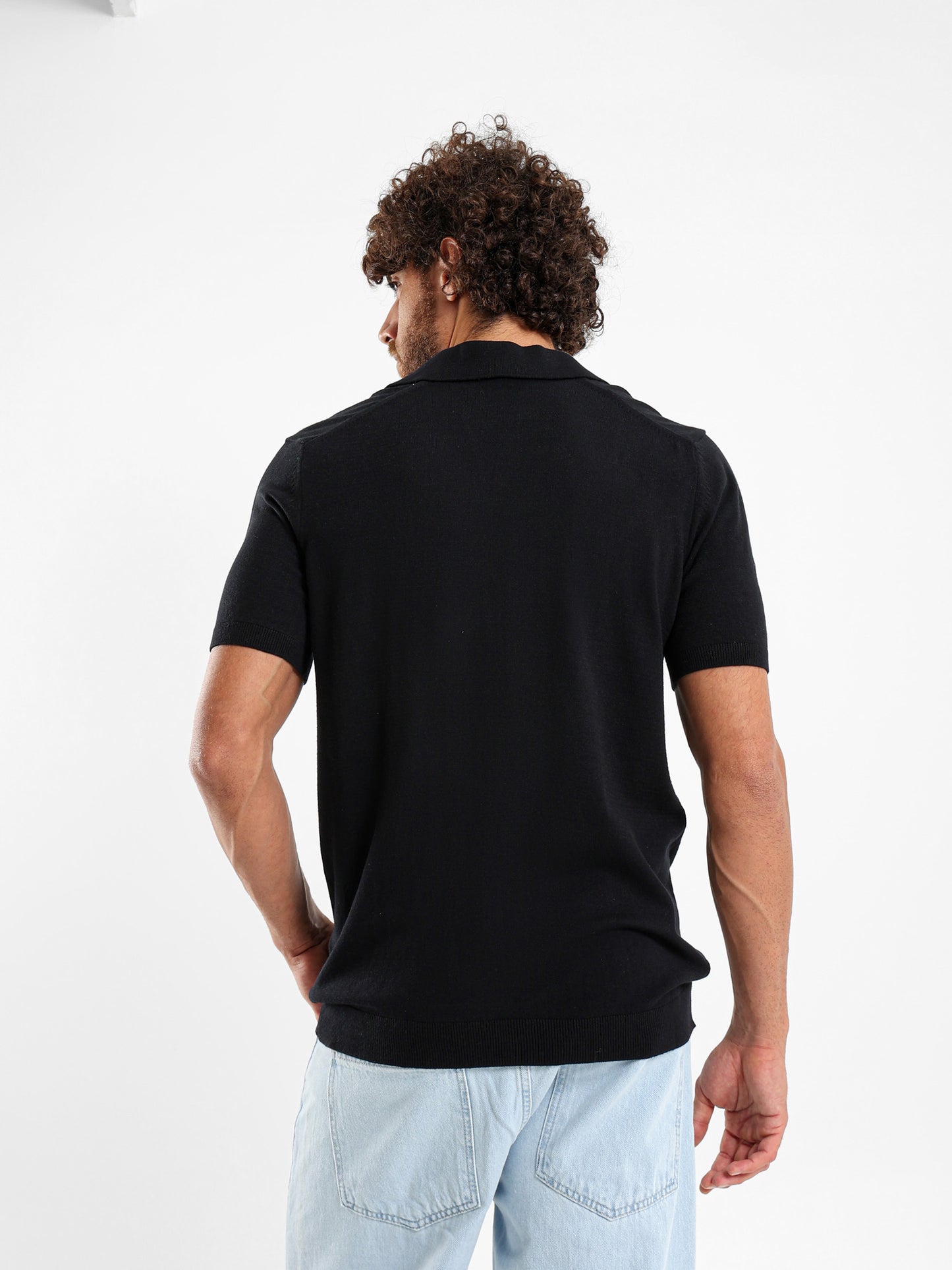 V-Placket Short Sleeve Polo Shirt