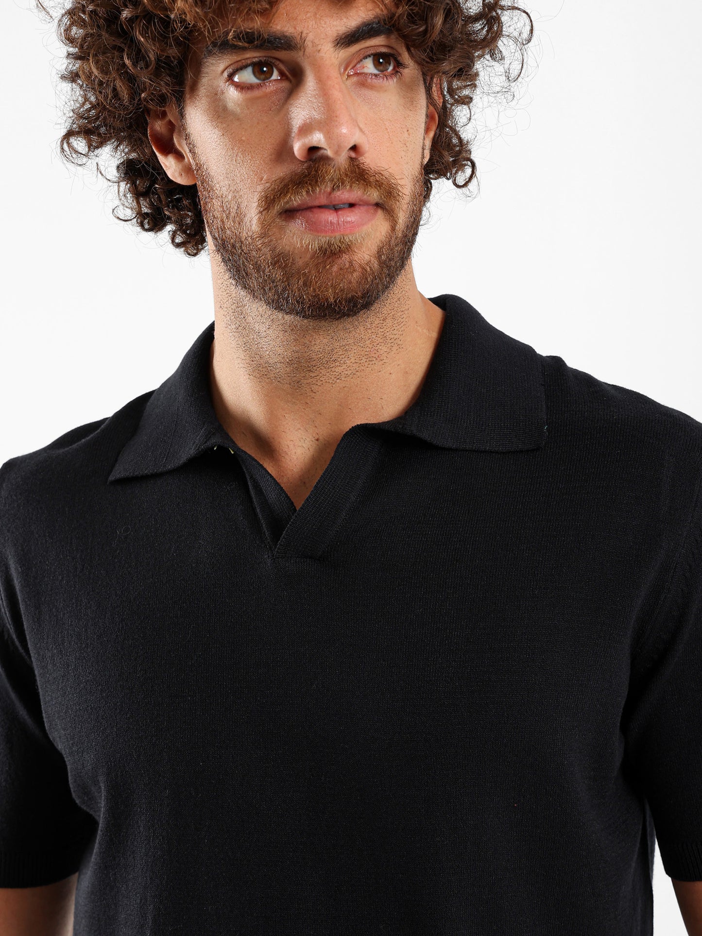 V-Placket Short Sleeve Polo Shirt