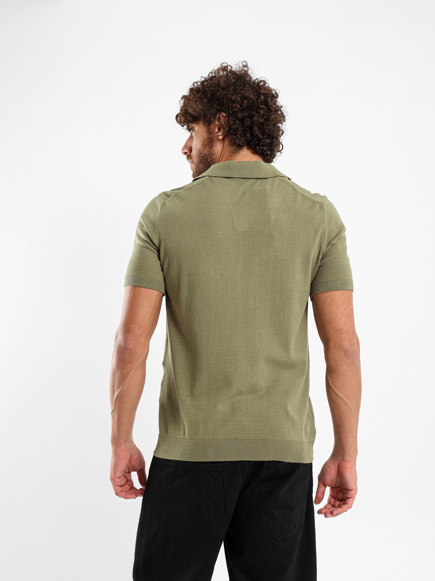 V-Placket Short Sleeve Polo Shirt