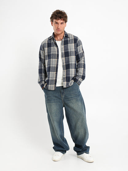 Checkered Button Overshirt