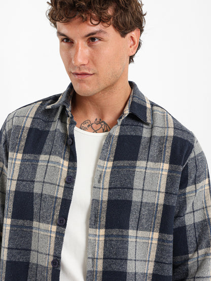 Checkered Button Overshirt