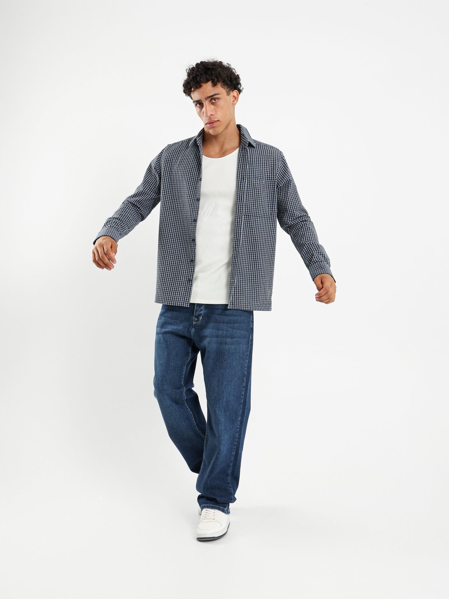 Small Grid Relaxed Fit Shirt