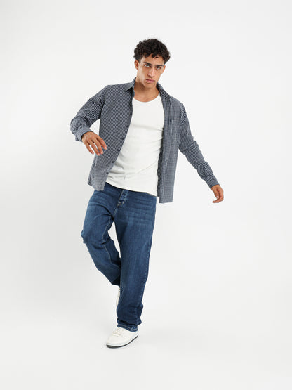 Small Grid Relaxed Fit Shirt