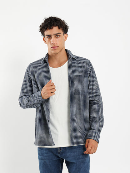 Small Grid Relaxed Fit Shirt