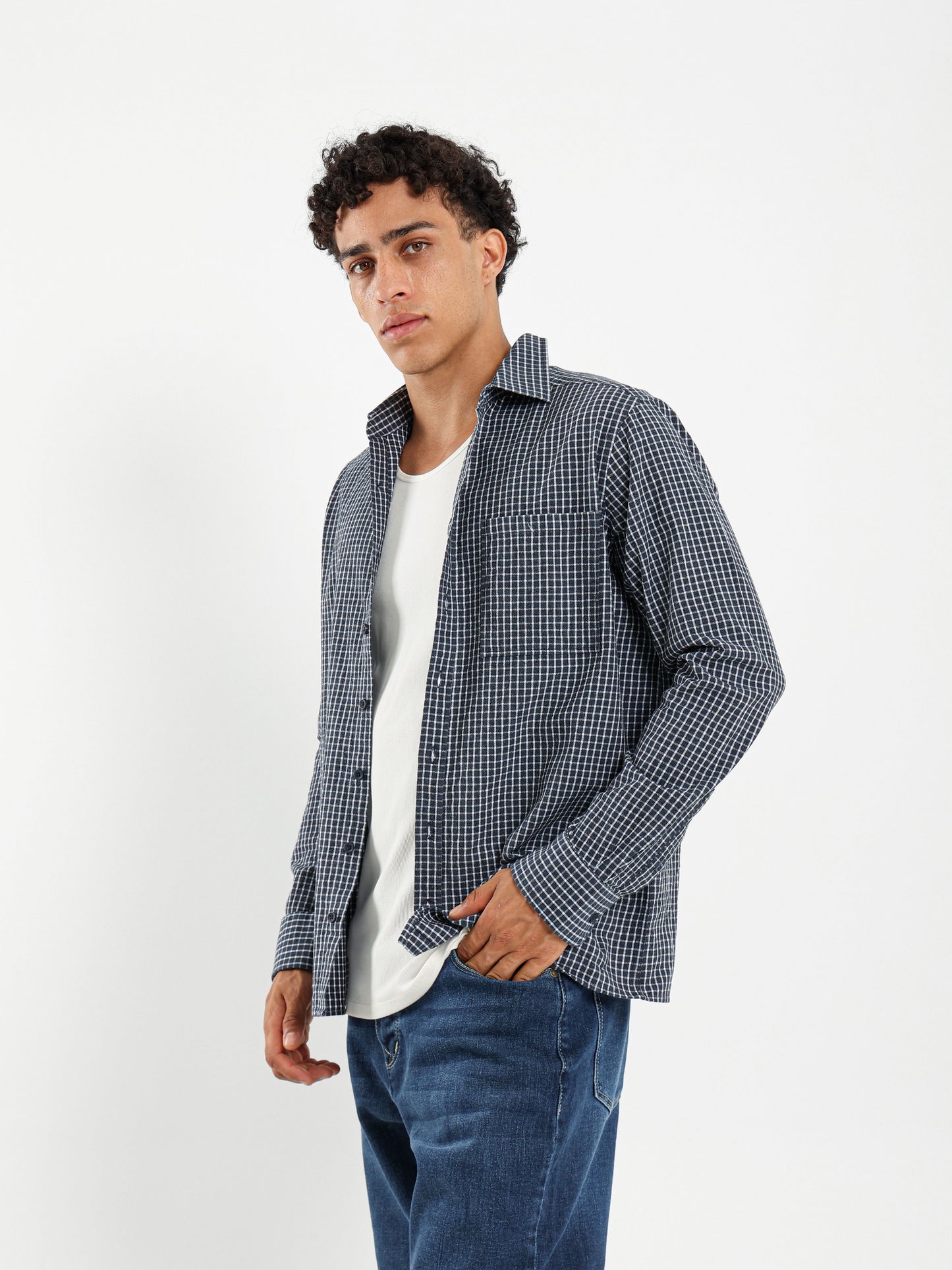 Small Grid Relaxed Fit Shirt