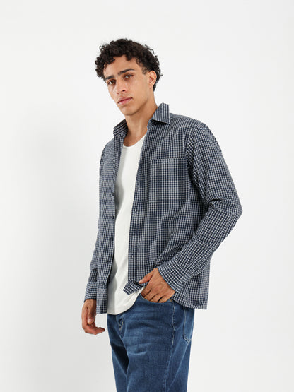 Small Grid Relaxed Fit Shirt
