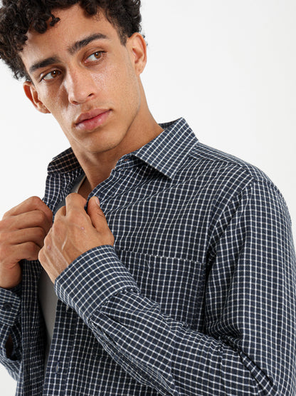 Small Grid Relaxed Fit Shirt