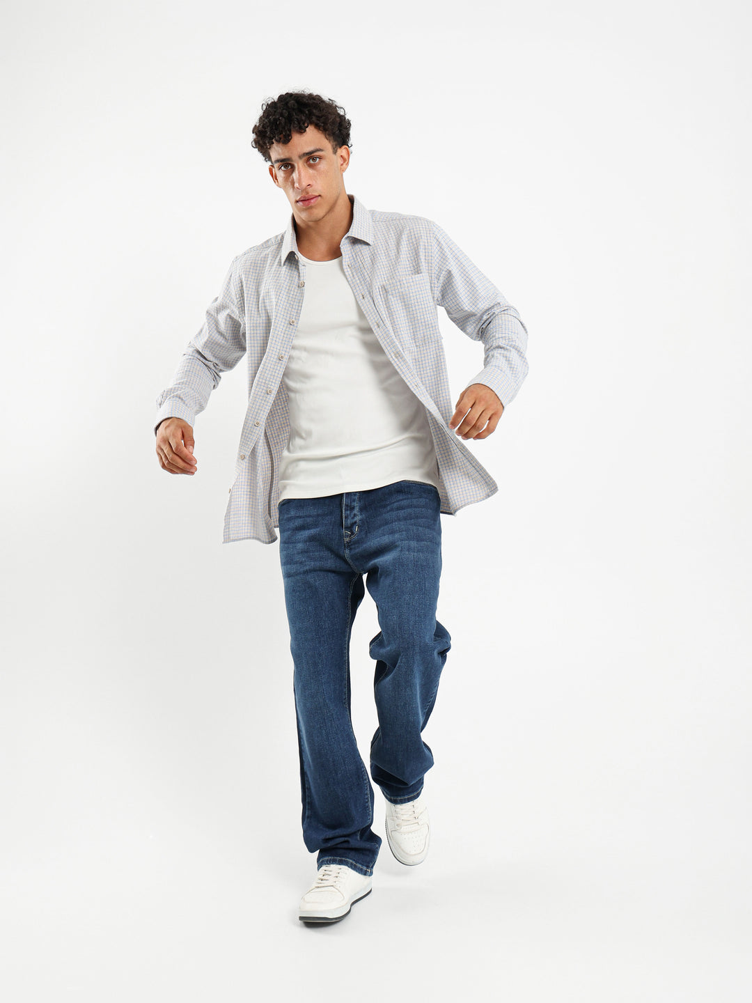 Small Grid Relaxed Fit Shirt