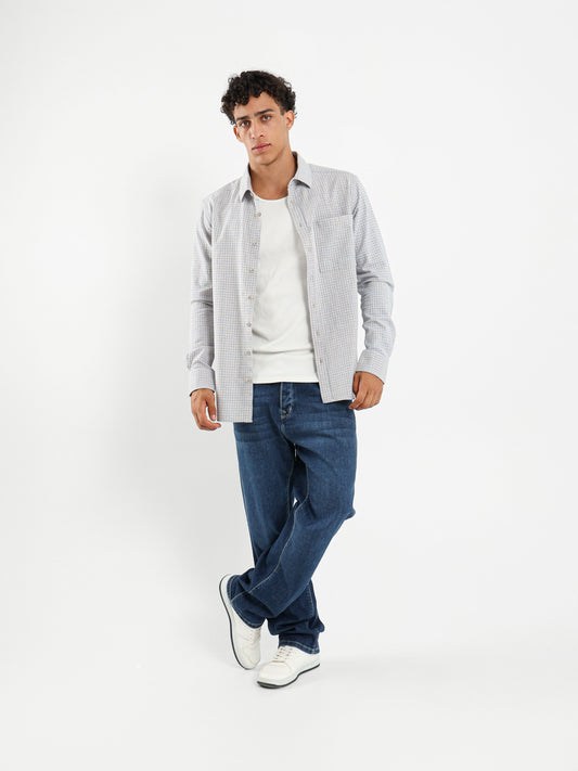 Small Grid Relaxed Fit Shirt