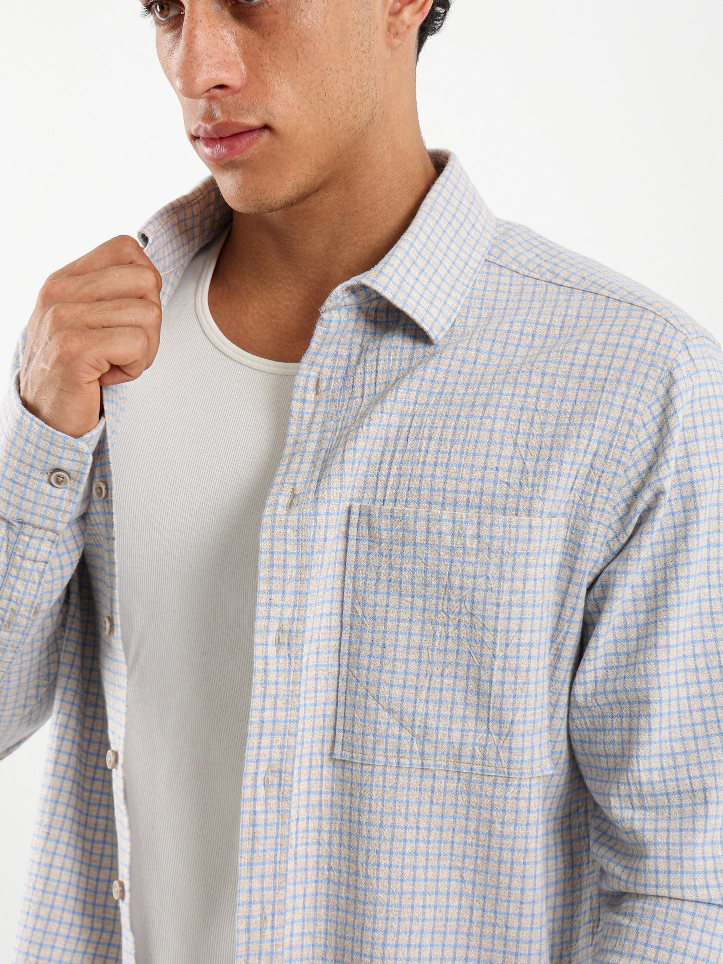 Small Grid Relaxed Fit Shirt