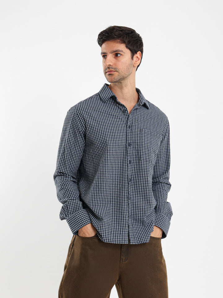 Small Grid Relaxed Fit Shirt