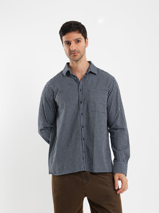 Small Grid Relaxed Fit Shirt