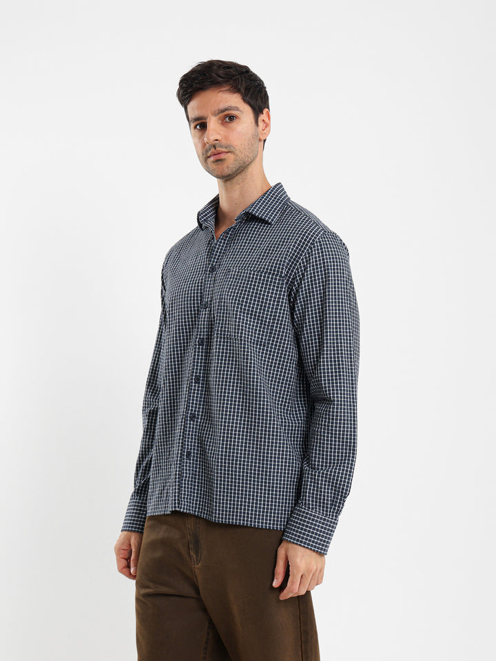 Small Grid Relaxed Fit Shirt