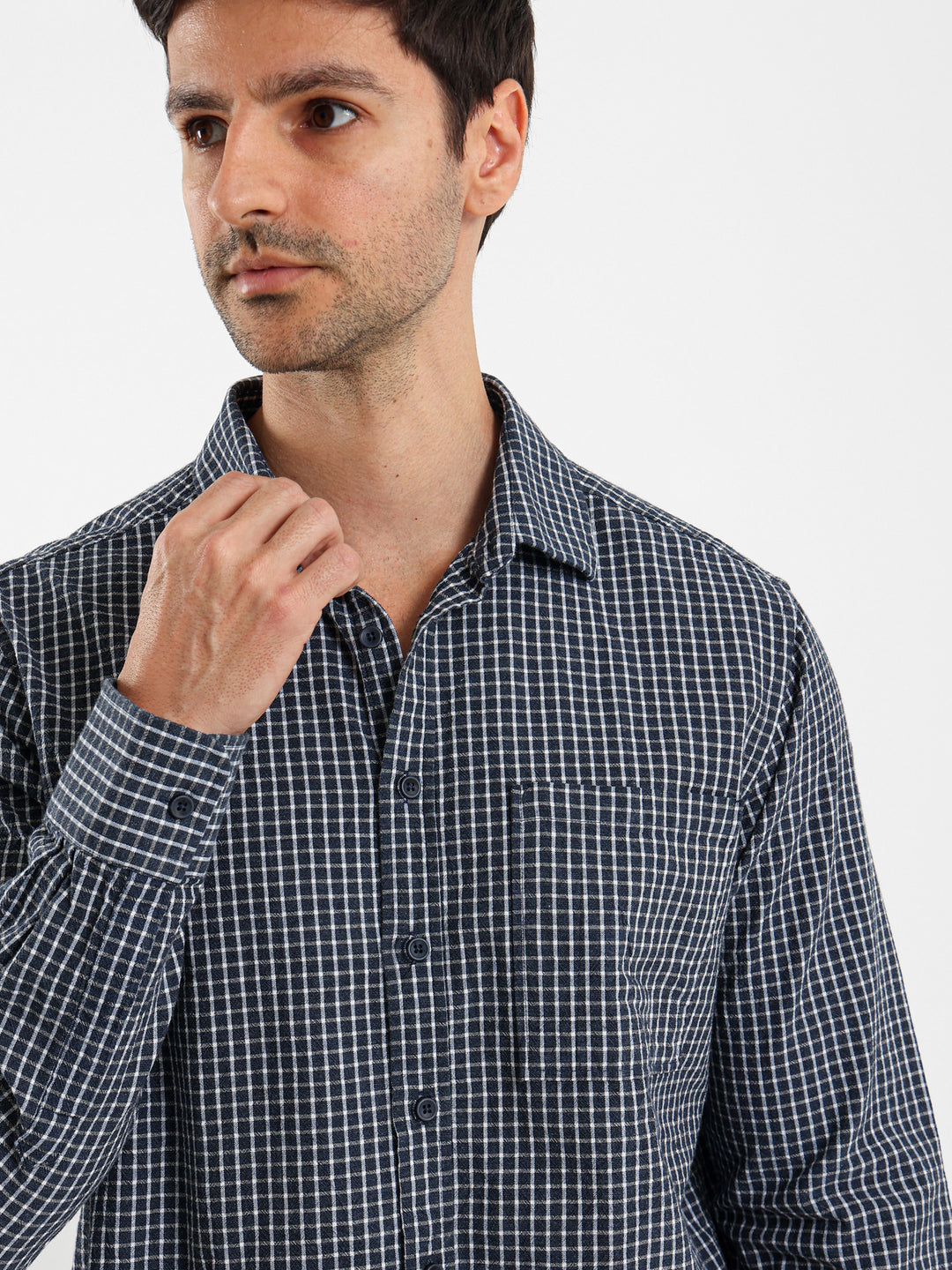 Small Grid Relaxed Fit Shirt