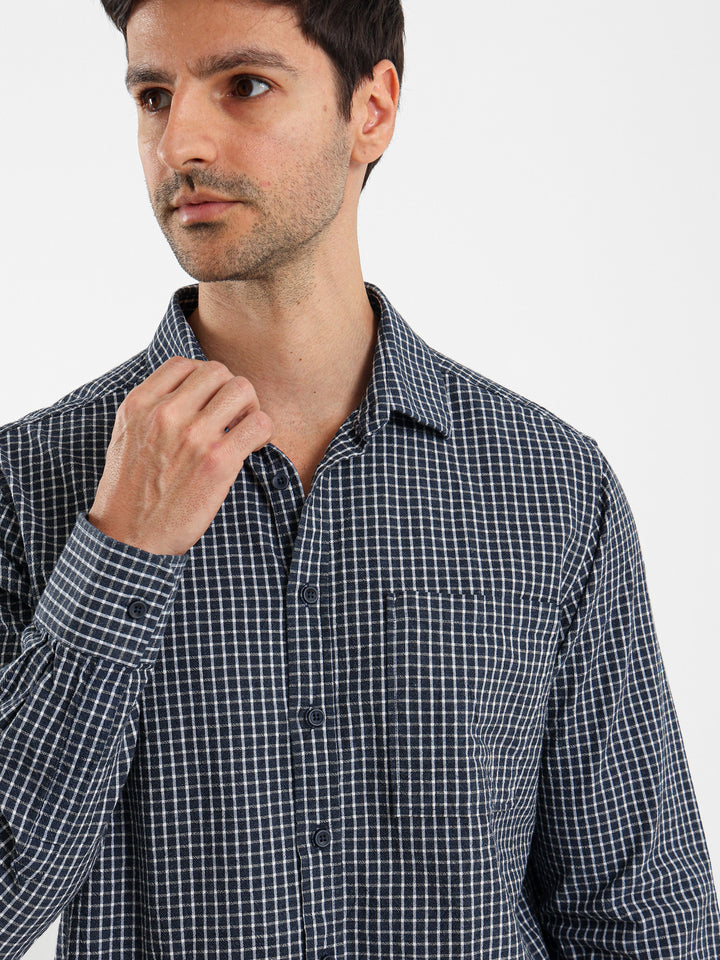 Small Grid Relaxed Fit Shirt