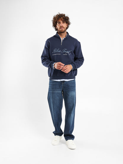 Blue Trail High Neck Sweatshirt