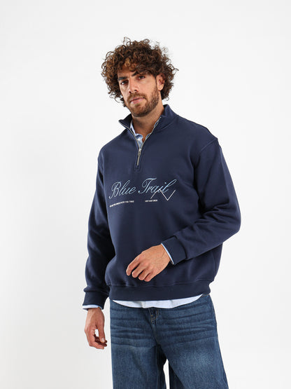 Blue Trail High Neck Sweatshirt