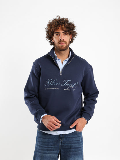 Blue Trail High Neck Sweatshirt