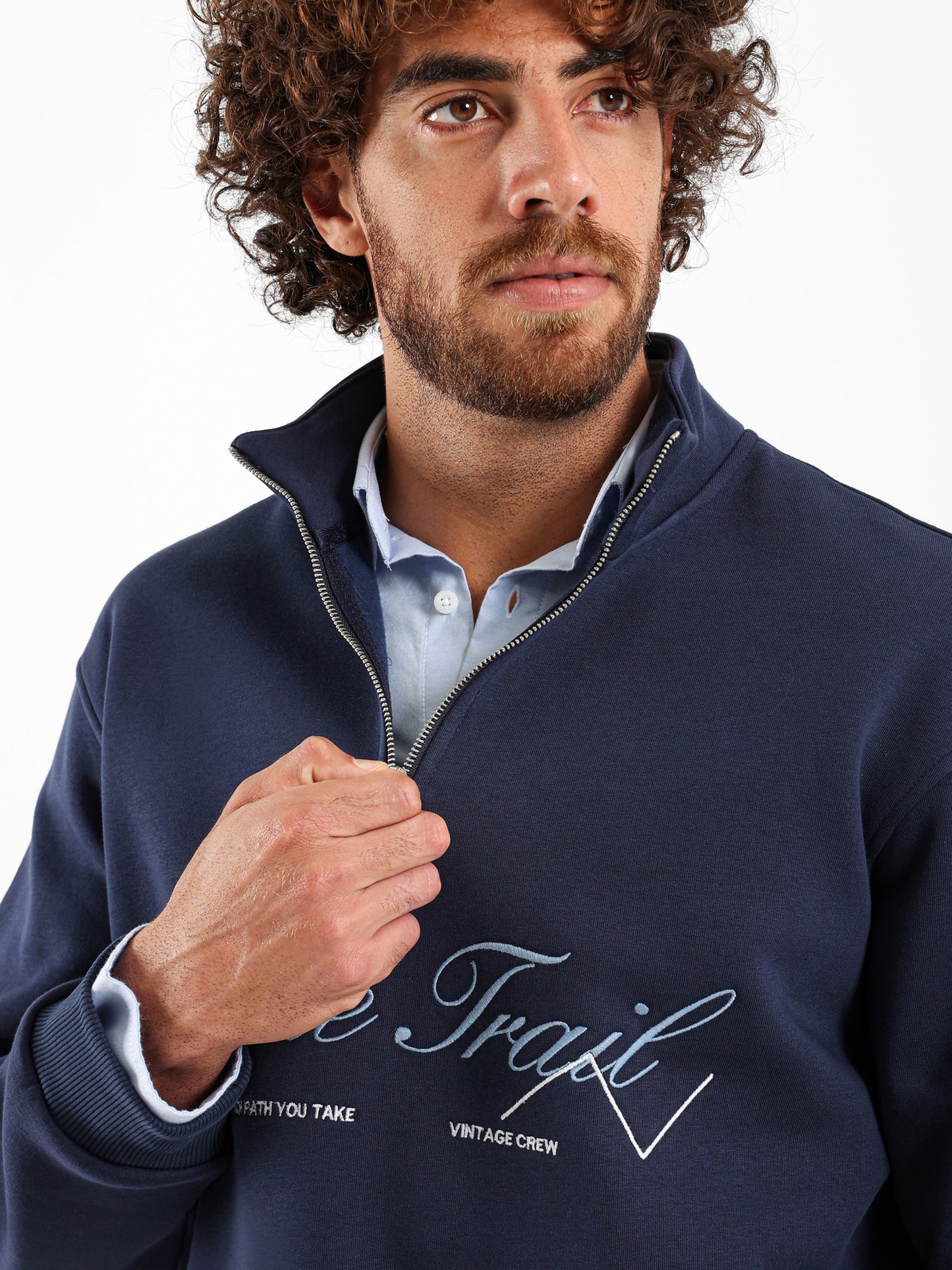 Blue Trail High Neck Sweatshirt