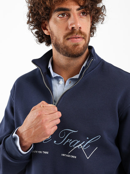 Blue Trail High Neck Sweatshirt
