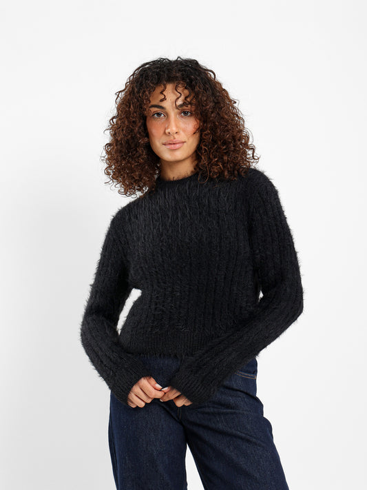 Distressed Cropped Pullover