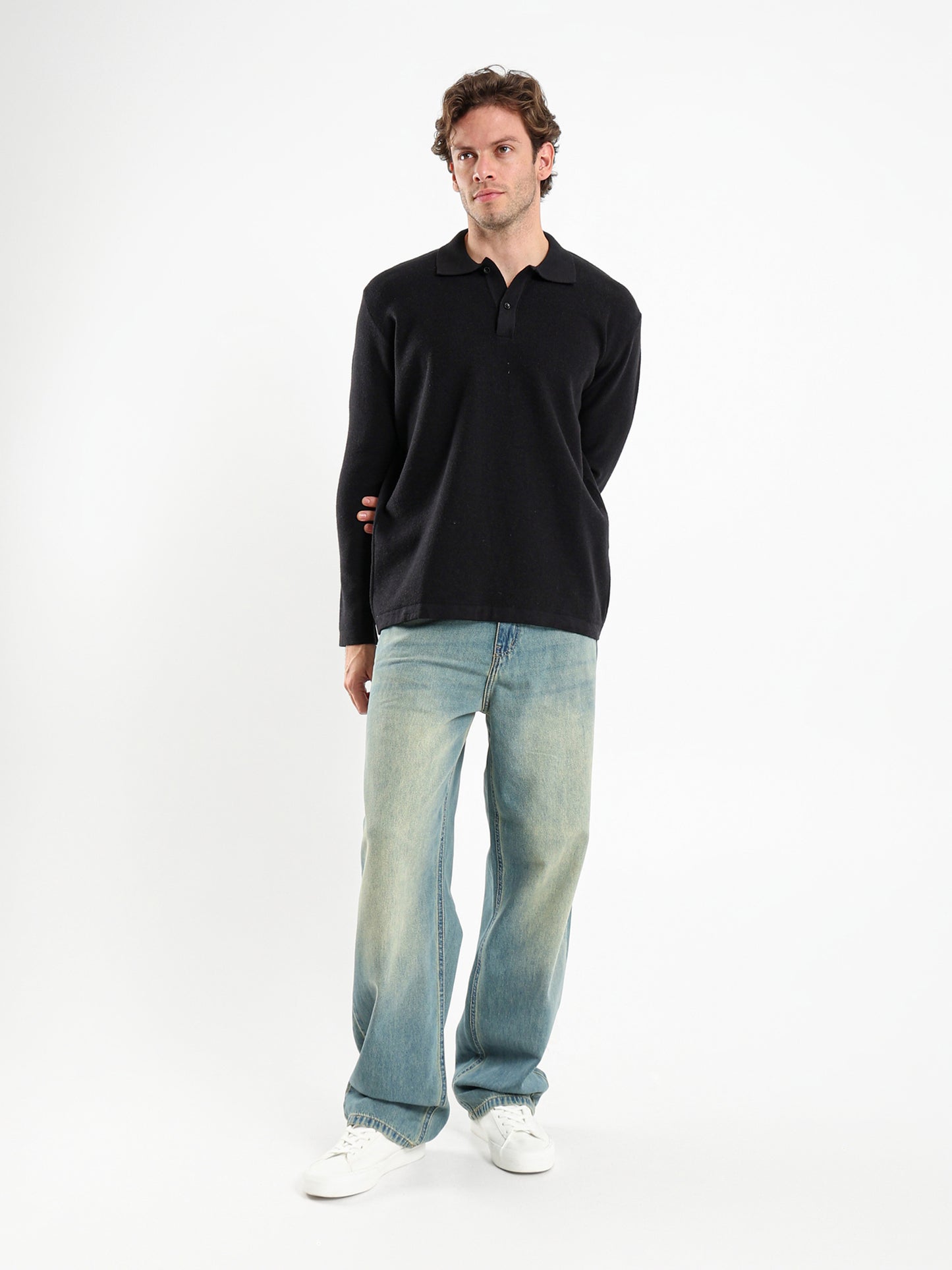 Regular Long Sleeve Buttoned Polo