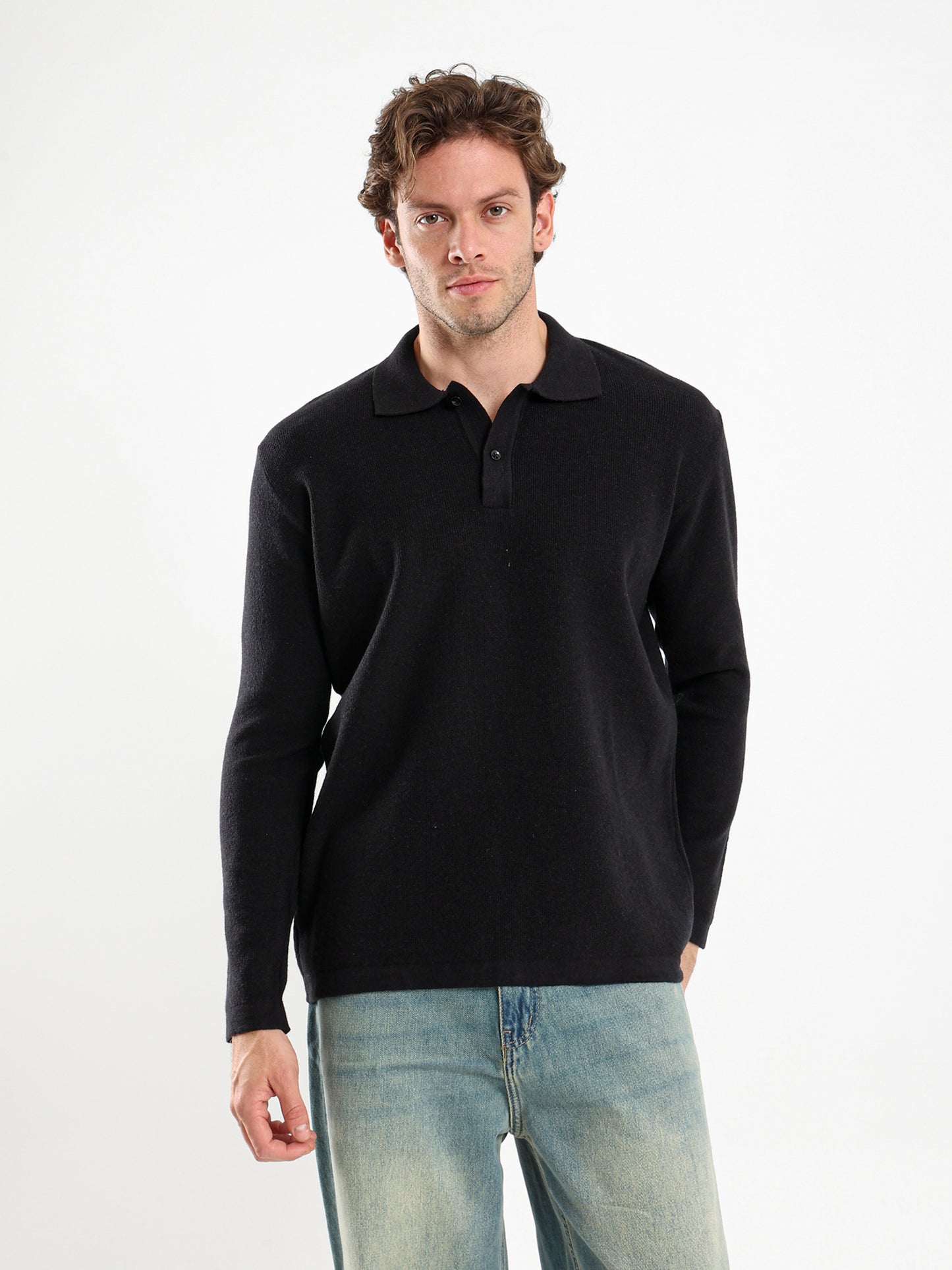 Regular Long Sleeve Buttoned Polo