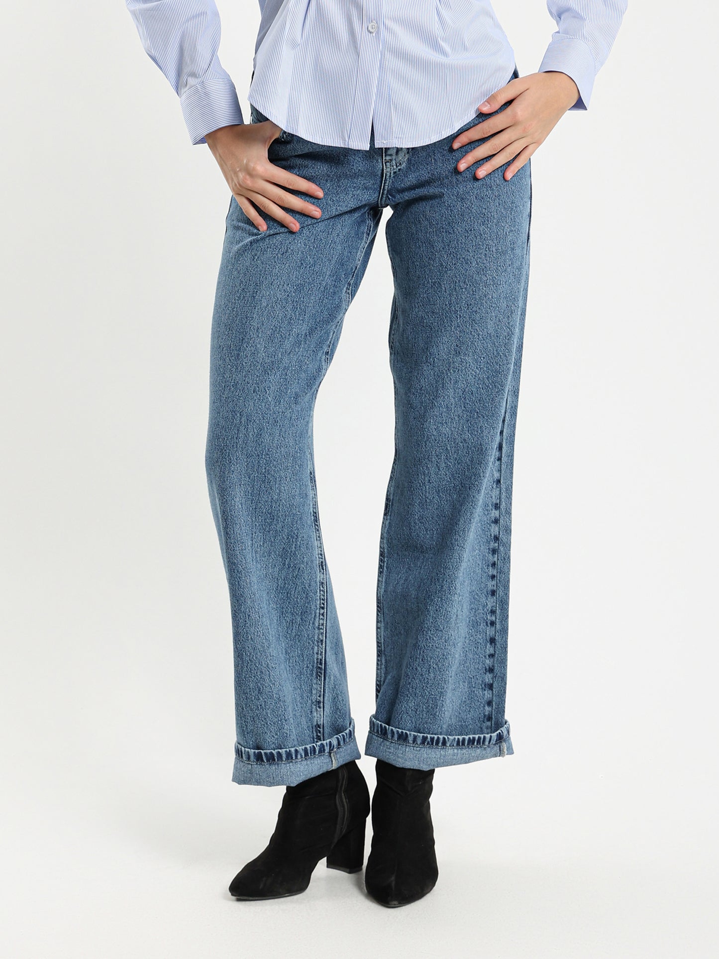 Low-Waist Straight Leg Jeans