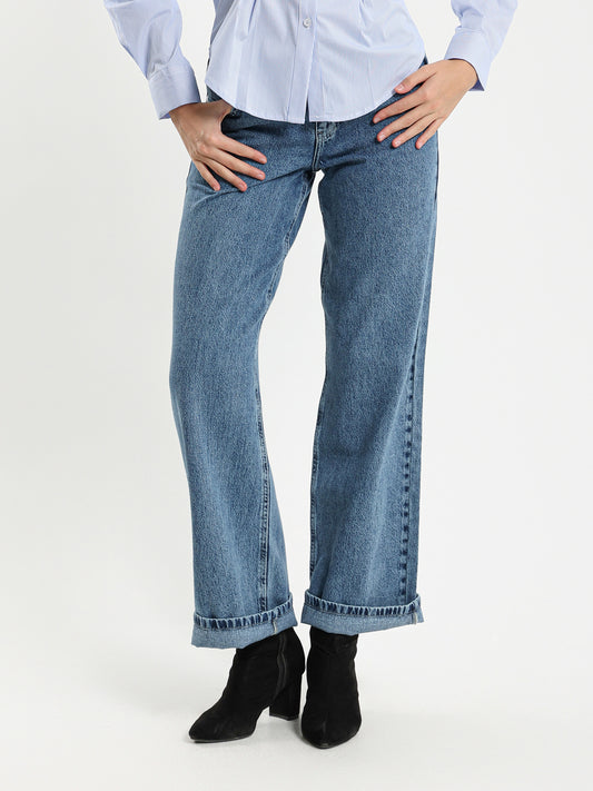 Low-Waist Straight Leg Jeans