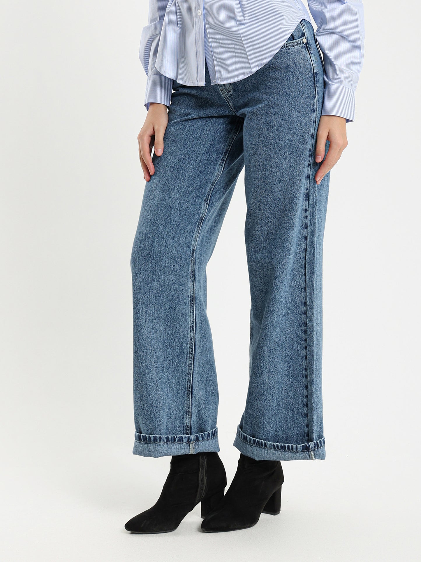 Low-Waist Straight Leg Jeans