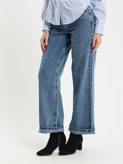 Low-Waist Straight Leg Jeans