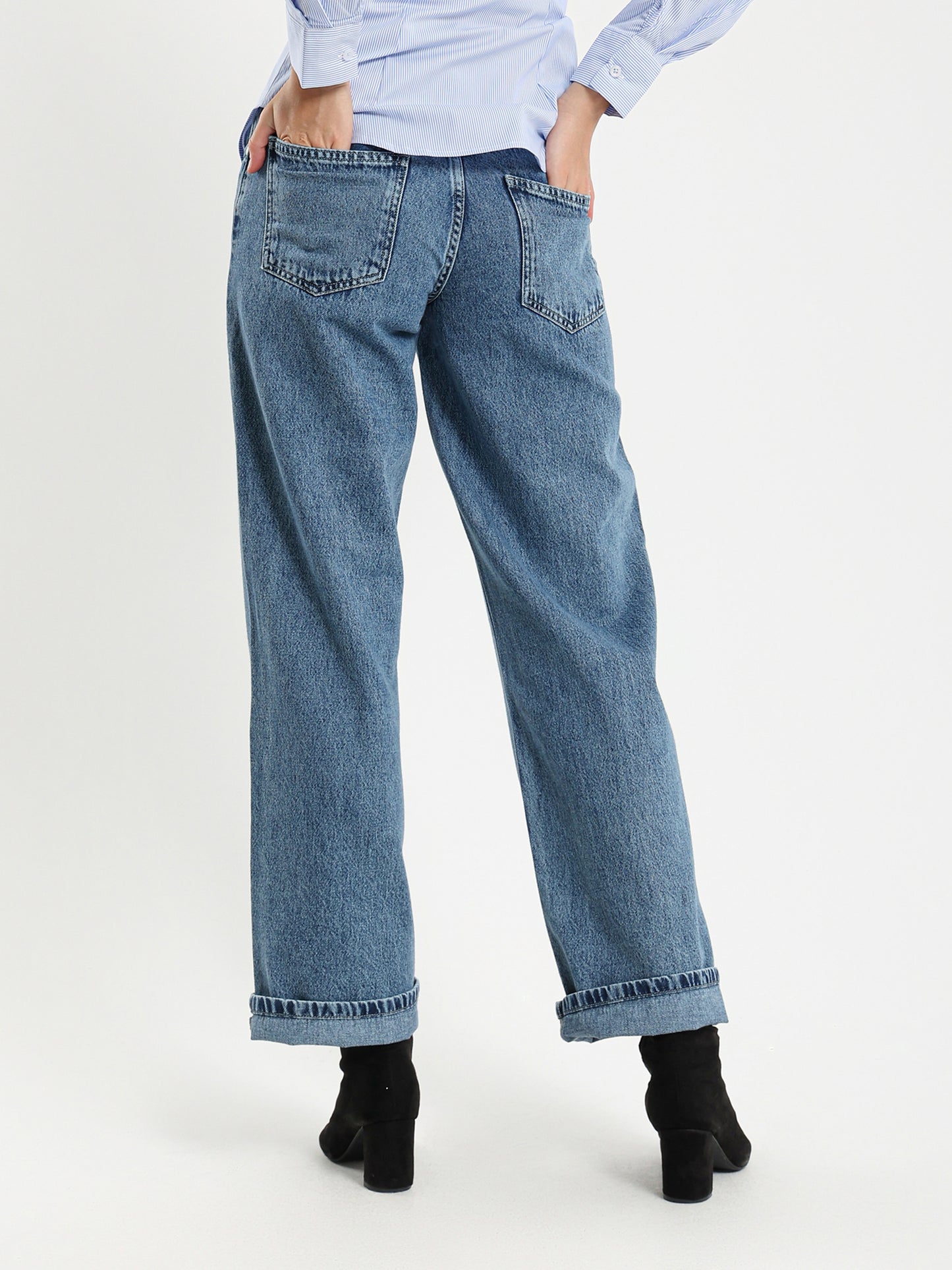 Low-Waist Straight Leg Jeans