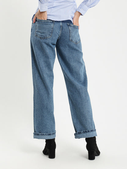 Low-Waist Straight Leg Jeans