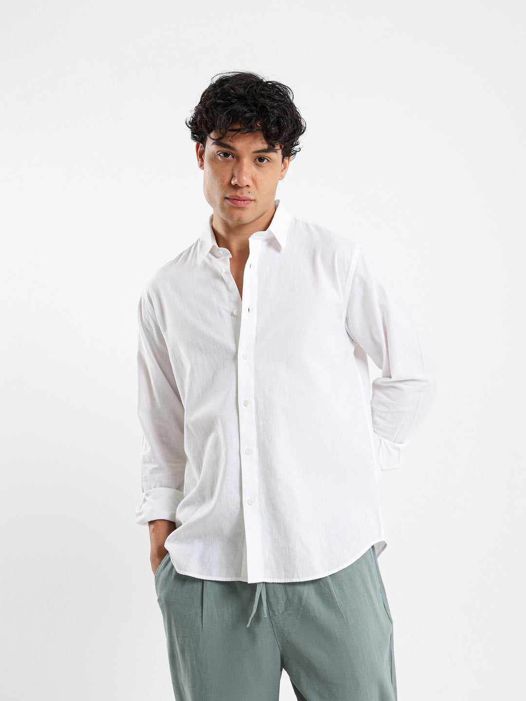 Basic Linen Long Sleeve Shirt