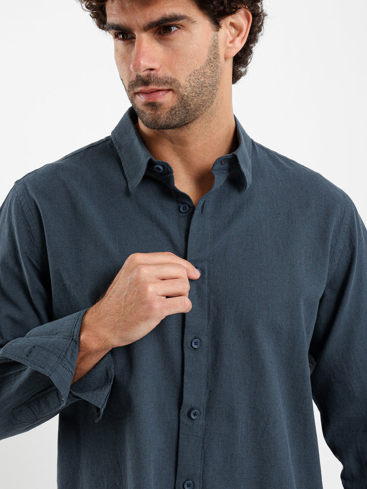Basic Linen Long Sleeve Shirt