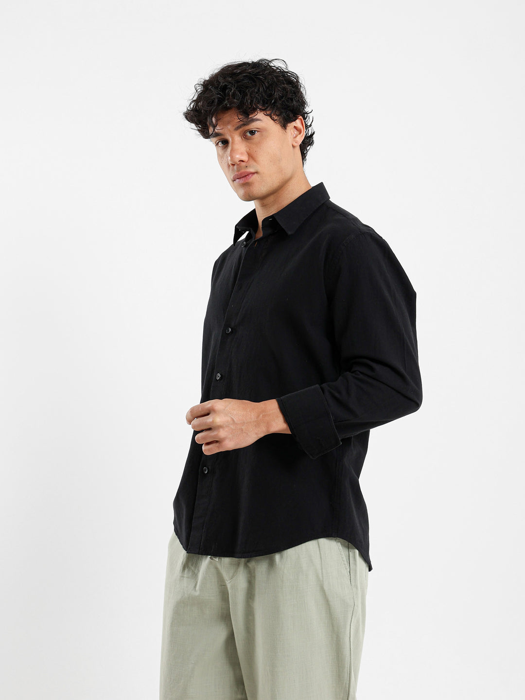 Basic Linen Long Sleeve Shirt