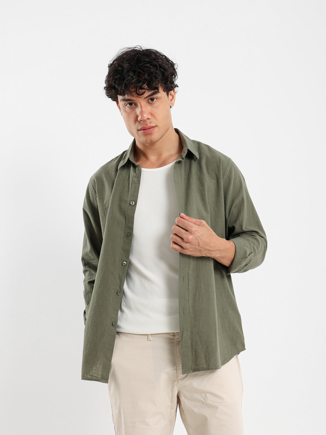 Basic Linen Long Sleeve Shirt