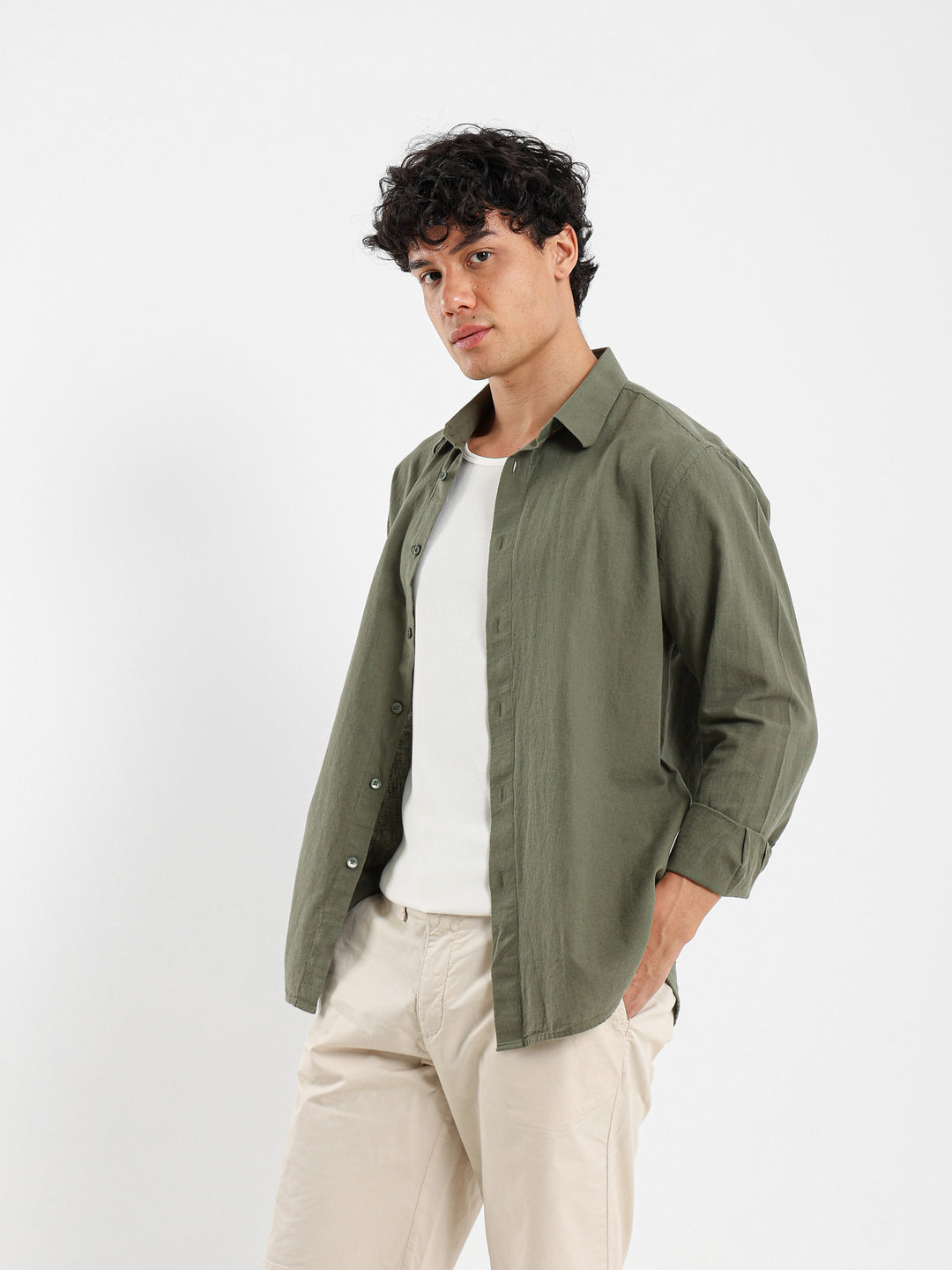 Basic Linen Long Sleeve Shirt